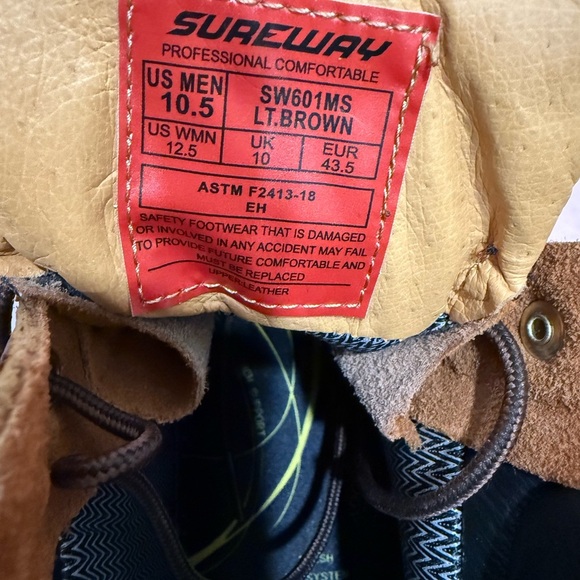Sureway LT Brown Leather Work Lace Up Boots Oil Slip Resist SW601MS Mens 10.5 - Picture 12 of 16